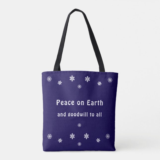 Weltfrieden Erinnerung Navy Snowflake Tasche (Rückseite)
