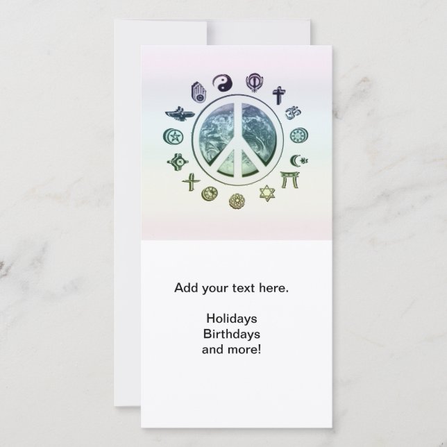 Weltfrieden Feiertagskarte (Vorderseite)