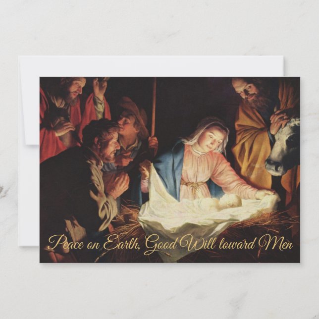 Weltfrieden Gold Krippe Religiöse Weihnachten (Vorderseite)