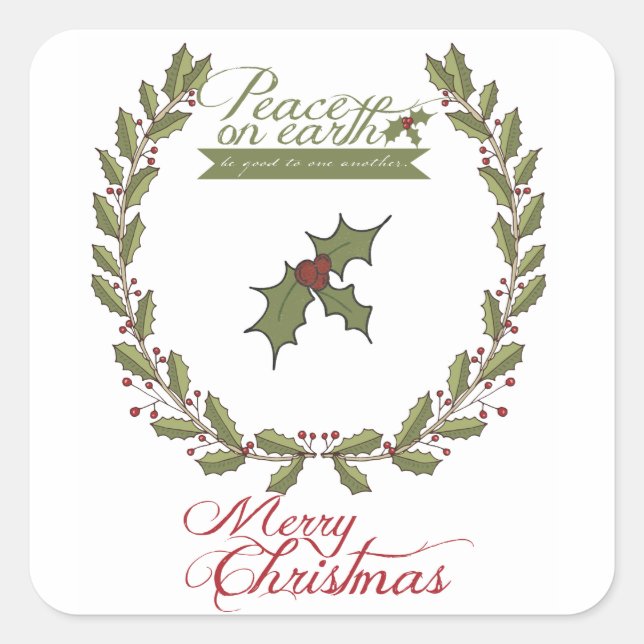 Weltfrieden Holiday Stickers (Vorderseite)