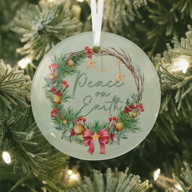 Weltfrieden im Weihnachtskranz Ornament Aus Glas (InSitu)