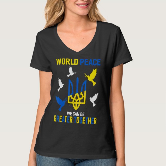 Weltfrieden können wir gemeinsam stärken T-Shirt (Vorderseite)