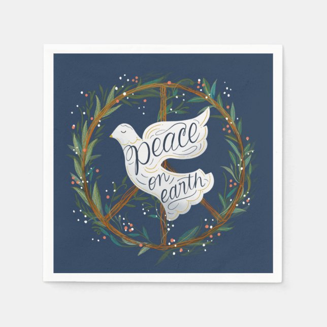 Weltfrieden Letting Dove Holiday Party Serviette (Vorderseite)