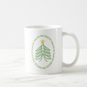 Weltfrieden Moderner Ferienbaum und Zitat Kaffeetasse