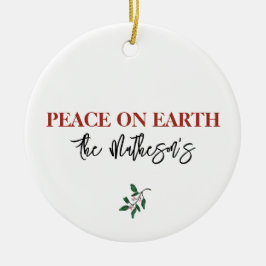 Weltfrieden NAME Dove Holly Red Green Keramik Ornament
