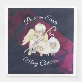 Weltfrieden Pastoral Shepherd Frohe Weihnachten Serviette