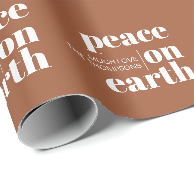 Weltfrieden Personalisiert Blue Modern Weihnachten Geschenkpapier (Rolleneckpunkt)