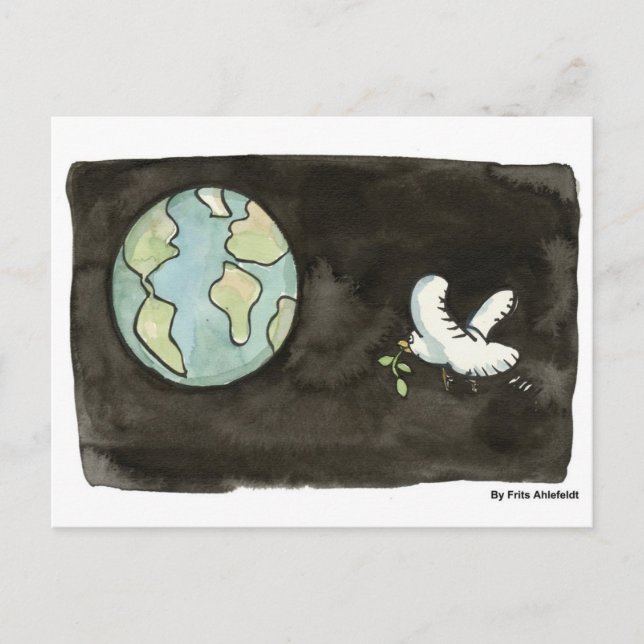 Weltfrieden Postkarte (Vorderseite)