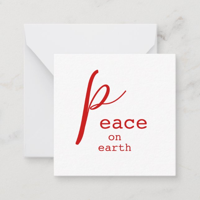 Weltfrieden Red White Personalisiert Note Card Mitteilungskarte (Vorderseite)