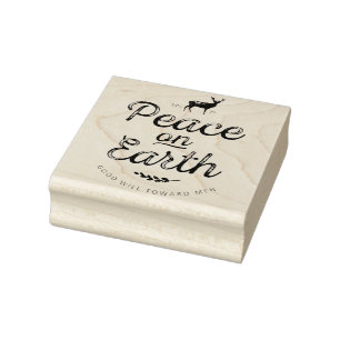 Weltfrieden-Ren-Weihnachtskunst-Briefmarke Gummistempel