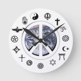Weltfrieden Runde Wanduhr