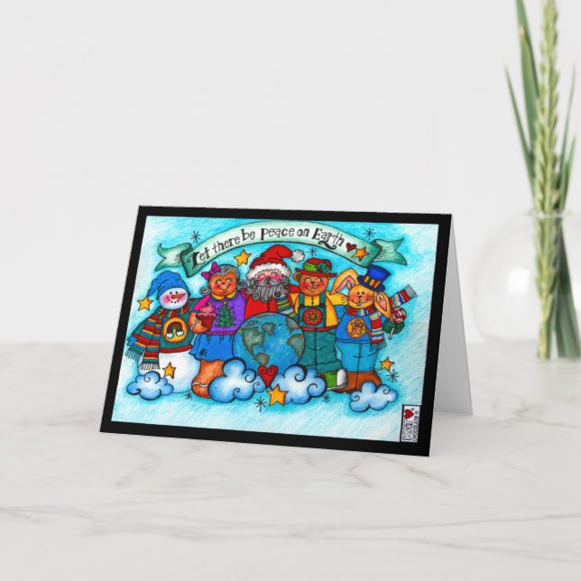 Weltfrieden Santa & Friends Card Karte (Vorderseite)