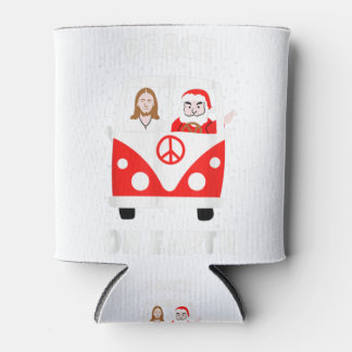Weltfrieden santa und jesus hippie fan christma dosenkühler