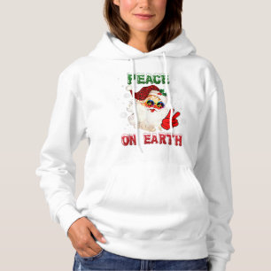 Weltfrieden Sign Frohe Weihnachts-Weihnachtsmannmü Hoodie