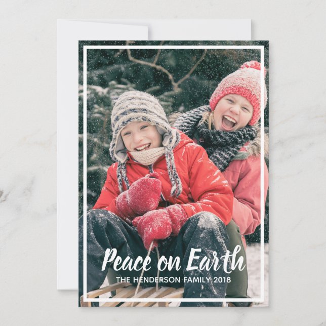 Weltfrieden Simple Custom Foto Weihnachten (Vorderseite)