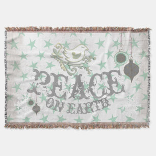 Weltfrieden-Sterne und Tauben-Holiday-Throw Decke