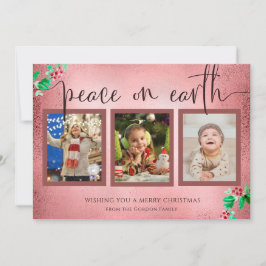 Weltfrieden Weihnachten 3 Foto Kranz Rose Gold