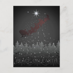 Weltfrieden Weihnachten Abend Stars Santa's Schlit