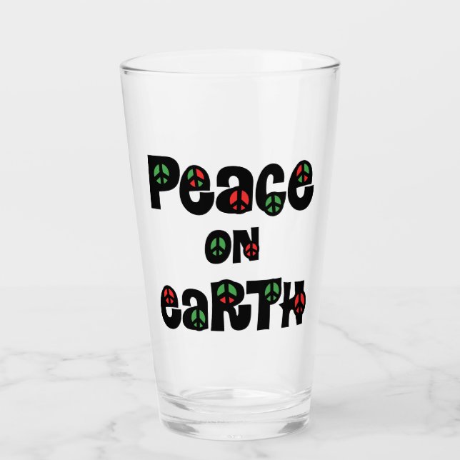 Weltfrieden Weihnachten Glas (Vorderseite)