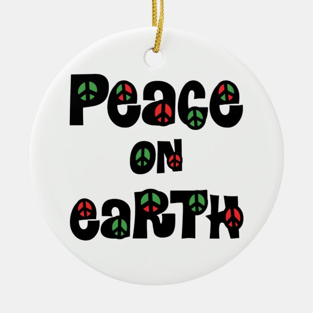 Weltfrieden Weihnachten Keramik Ornament (Vorne)