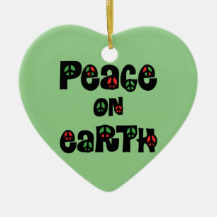 Weltfrieden Weihnachten Keramik Ornament