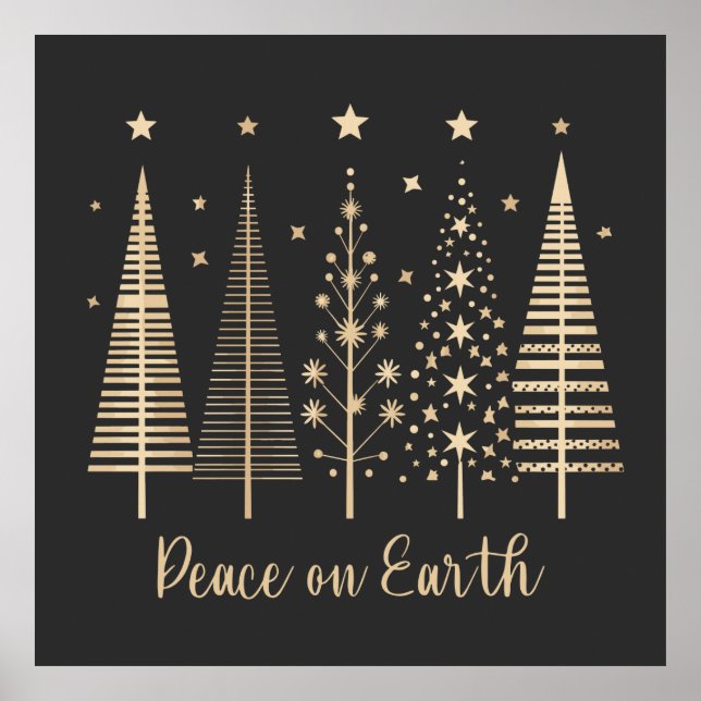 Weltfrieden Weihnachten Minimalistisch Poster (Vorne)