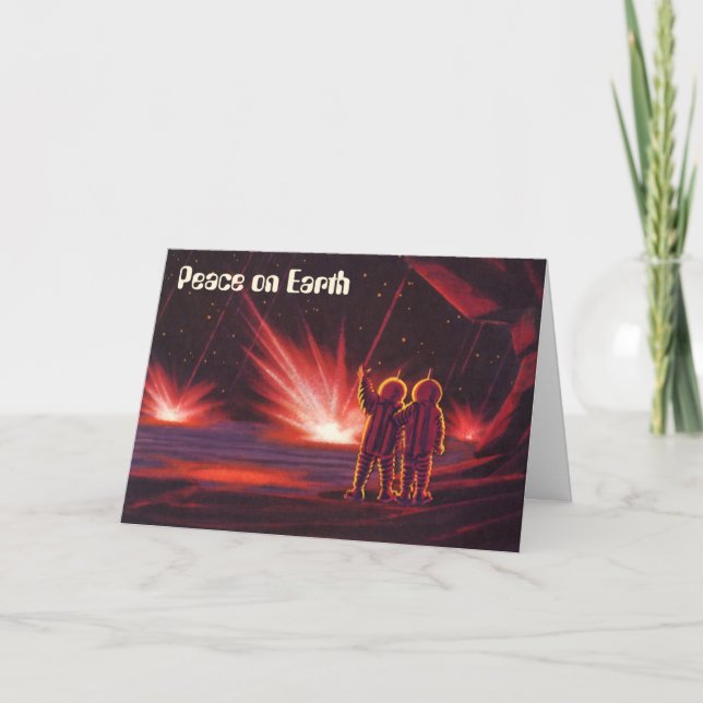 Weltfrieden, Weihnachten, Science Fiction Feiertagskarte (Vorderseite)