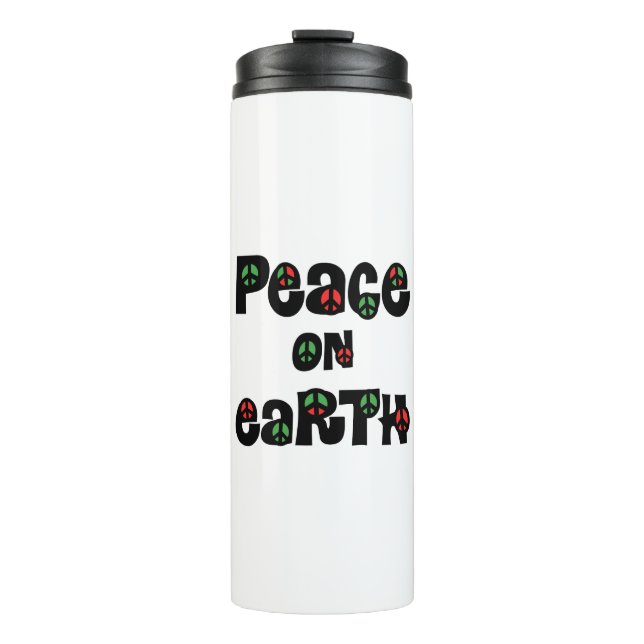 Weltfrieden Weihnachten Thermosbecher (Vorderseite)