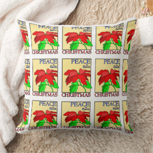 Weltfrieden Weihnachten Urlaub Poinsettia Blume Kissen
