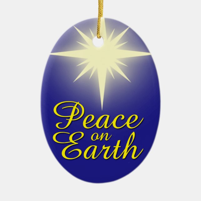 Weltfrieden Weihnachts-Star-Weihnachtsschmuck Keramik Ornament (Vorne)