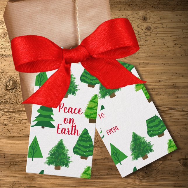 Weltfrieden Weihnachtsbaumen Geschenkanhänger (Von Creator hochgeladen)