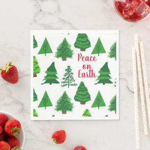 Weltfrieden Weihnachtsbaumen Serviette