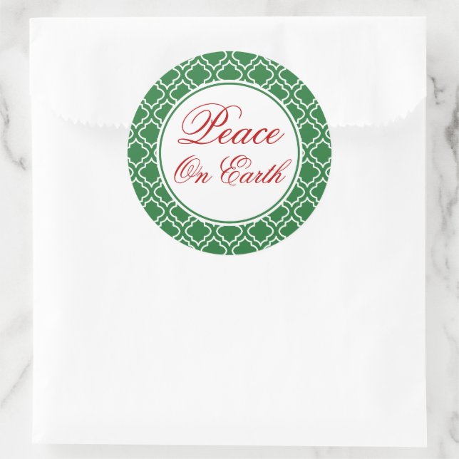 Weltfrieden Weihnachtskleber Runder Aufkleber (Tasche)