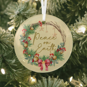 Weltfrieden Weihnachtskranz Ornament Aus Glas