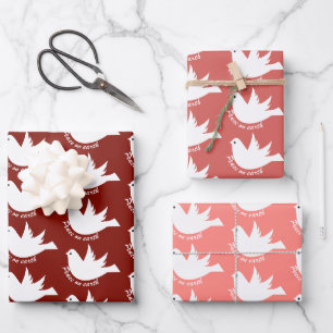 Weltfrieden weiß taube Weihnachten Geschenkpapier Set