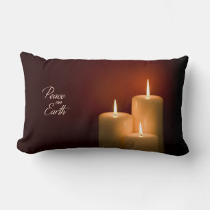 Weltfrieden White Christmas Candles Lendenkissen