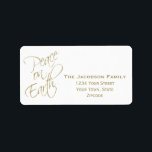 Weltfrieden White Christmas Rücksendeadresse Adressaufkleber<br><div class="desc">Dieses Weihnachts- oder Feiertagsadressen-Label zeichnet sich durch ein minimalistisches Design mit weißem Hintergrund und Goldtext aus. Die Wörter "Weltfrieden" sind in stilvollem Gold-Script mit der Adresse neben ihnen geschrieben. Einfach und dennoch elegant.</div>