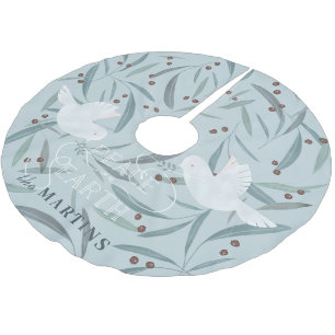 Weltfrieden White Dove Light Blue Polyester Weihnachtsbaumdecke