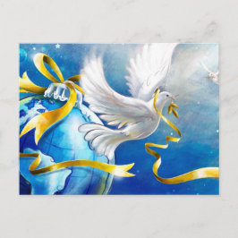 Weltfrieden White Doves Wasserfarbe Postkarte