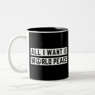 Weltfrieden Zweifarbige Tasse