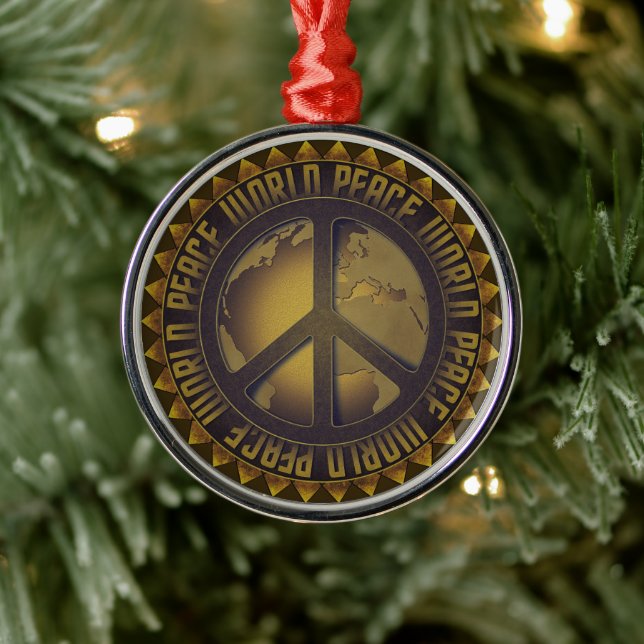 Weltfriedensschmuck Ornament Aus Metall (Baum)