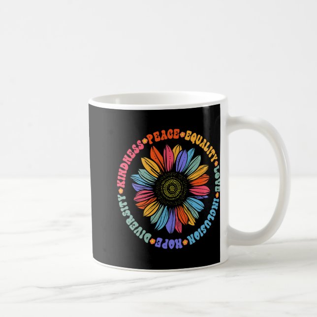 Weltfriedensstifter Sonnenblumenblumengestelle Kaffeetasse (Rechts)