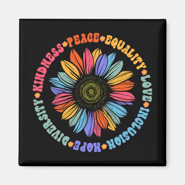 Weltfriedensstifter Sonnenblumenblumengestelle Magnet (Vorne)