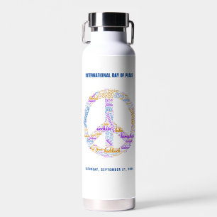 Weltfriedenstag - ein Zeichen für Frieden Trinkflasche