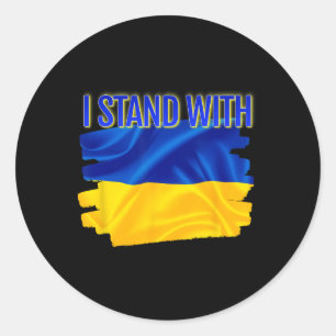 Weltfriedensunterstützung Ukrainische Flagge Ich s Runder Aufkleber