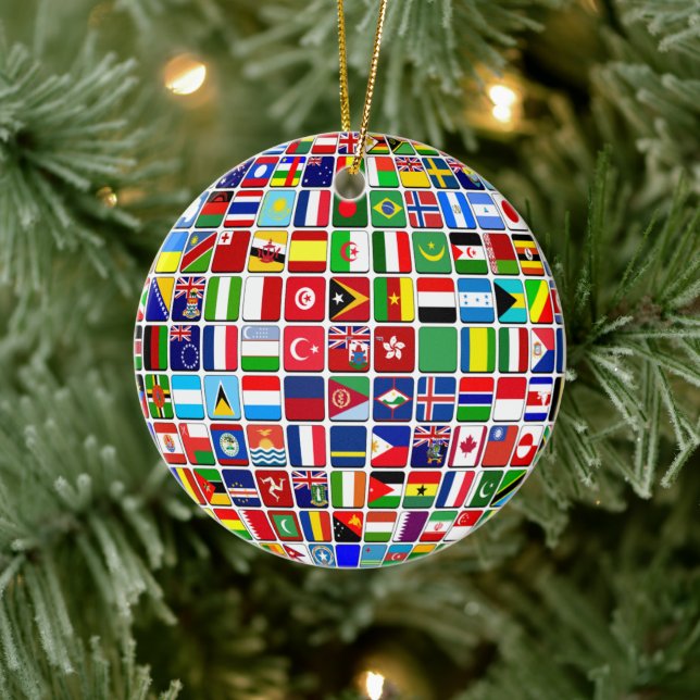 Weltglobe Keramik Ornament (Baum)