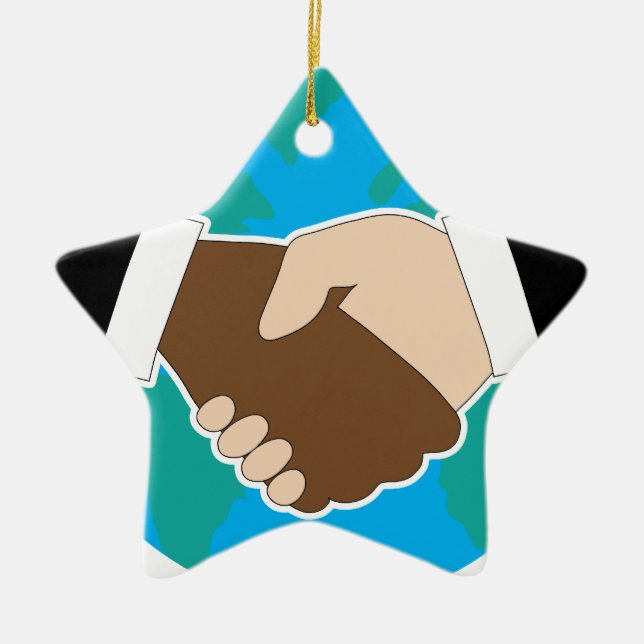 Welthanderschütterung Keramikornament (Vorne)