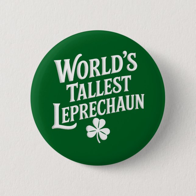 Welthöchster Leprechaun irischer St. Patrick's Day Button (Vorderseite)