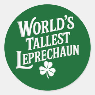 Welthöchster Leprechaun irischer St. Patrick's Day Runder Aufkleber