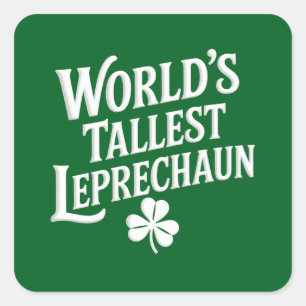 Welthöchster Leprechaun Irish St. Patrick's Day Quadratischer Aufkleber